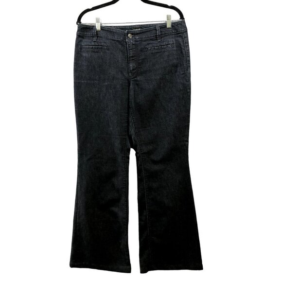 Ann Taylor Trouser Jeans Womens Size 8 Bootcut Flare Dark Wash Blue Mid Rise - Picture 1 of 10